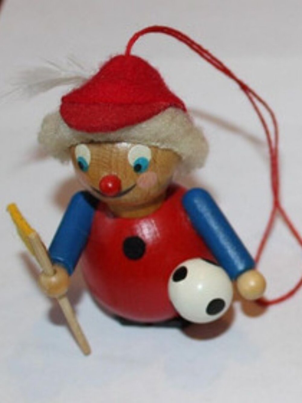 Made in Germany Christian Ulbricht  Wooden Ornament Soccer Player 3" Tall